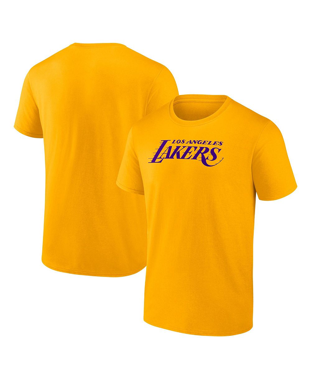 Мужская футболка Logo Athletic Gold Los Angeles Lakers Wordmark
