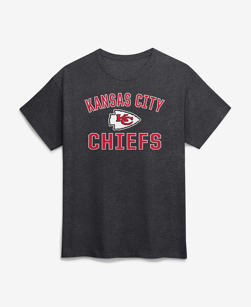 Мужская футболка Logo Athletic Charcoal Kansas City Chiefs Cotton Victory Arch