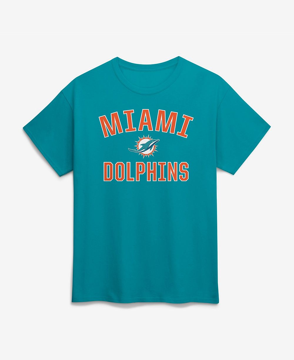 Мужская футболка Logo Athletic Aqua Miami Dolphins Cotton Victory Arch