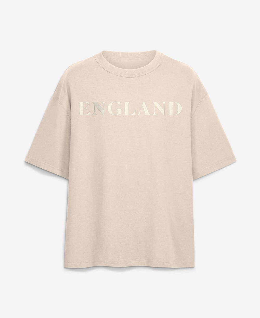 Fanatics Men's Cream England National Team Oversized Unwind Tonal Heavyweight T-Shirt