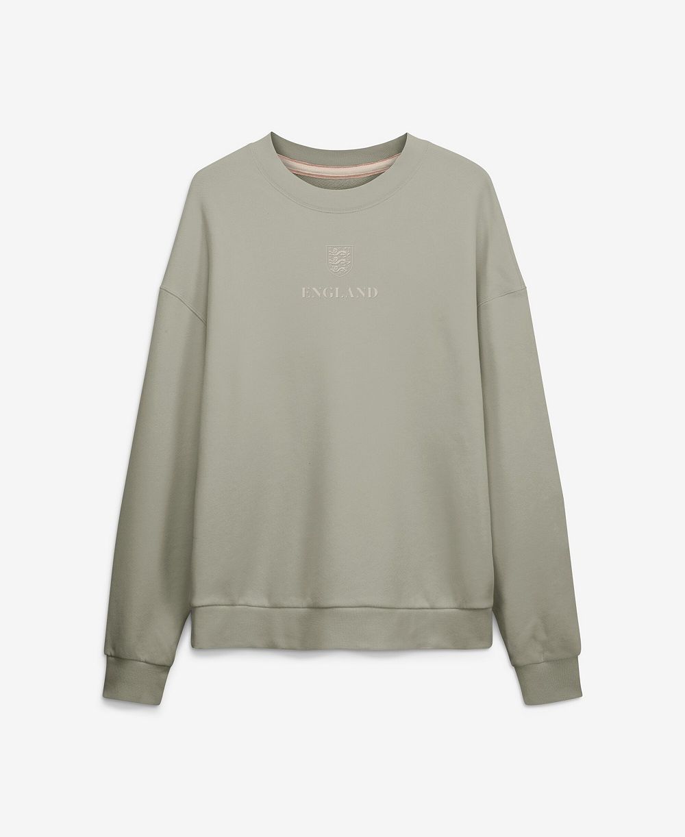 Fanatics Men's Khaki England National Team Oversized Muted Centre Sweatshirt