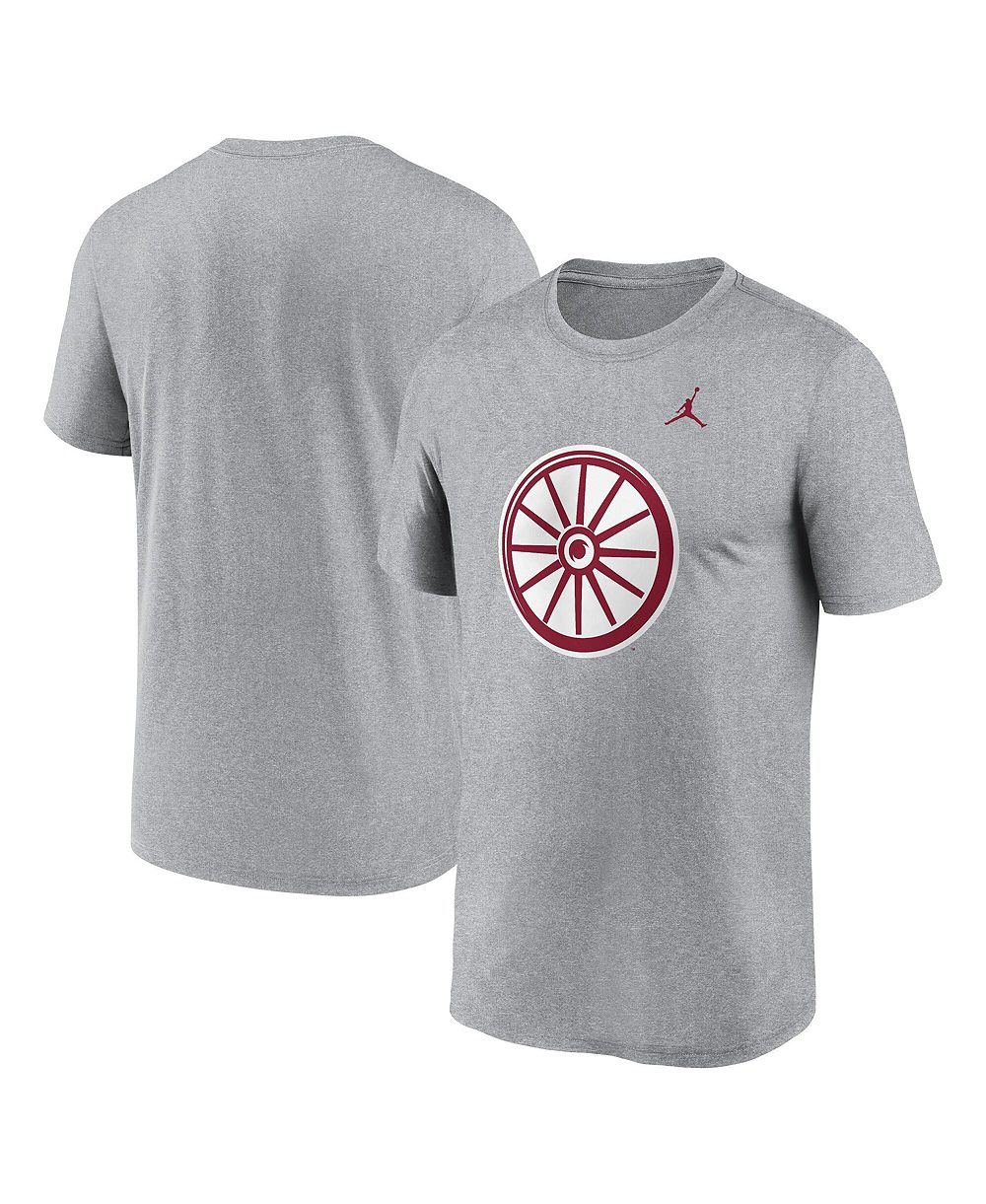 Jordan Мужская футболка Heather Gray Oklahoma Sooners Primetime Legend Alternate Logo