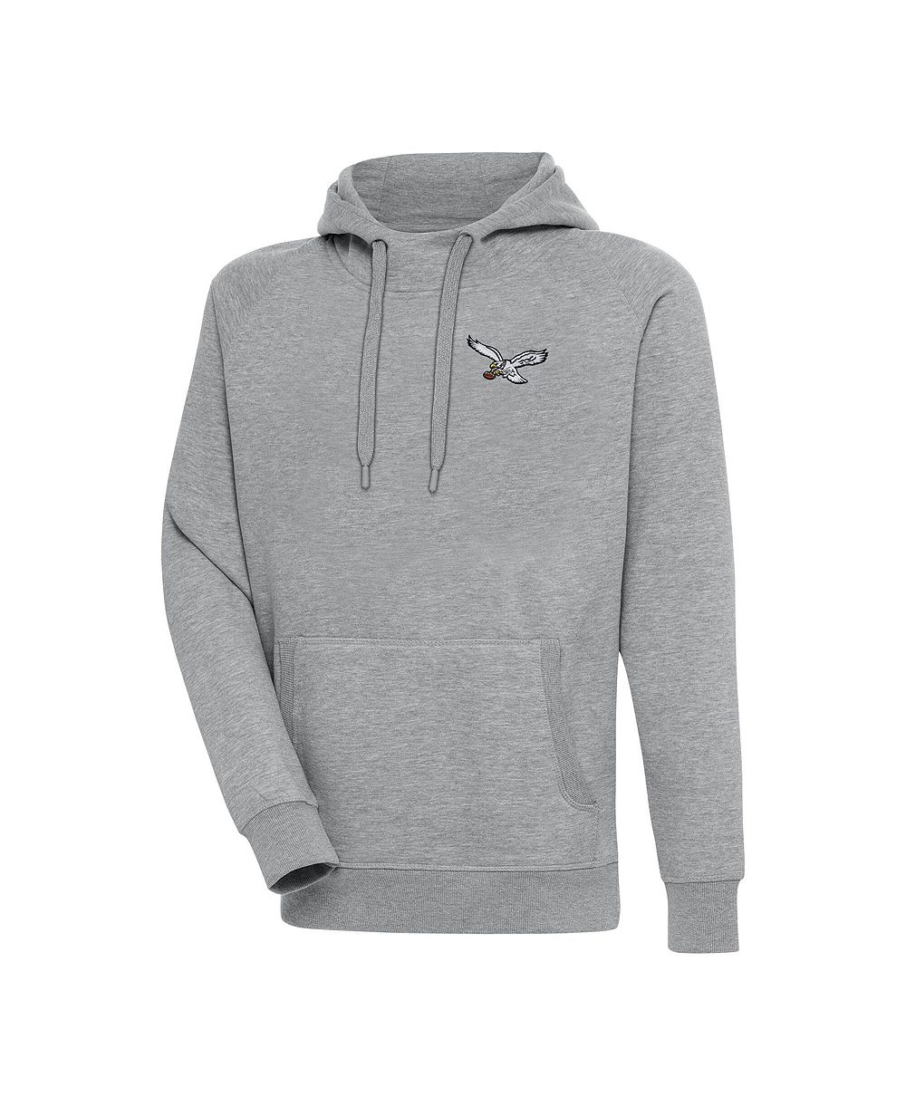 Мужское худи Antigua Philadelphia Eagles Throwback Logo Victory Heather Gray
