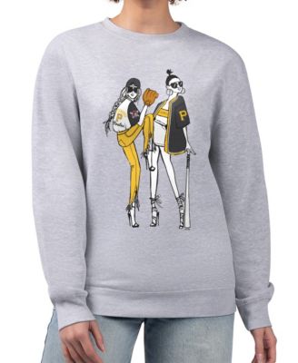 G-III 4Her by Carl Banks Women's Heather Gray Pittsburgh Pirates Baseball Girls Fleece Pullover Sweatshirt