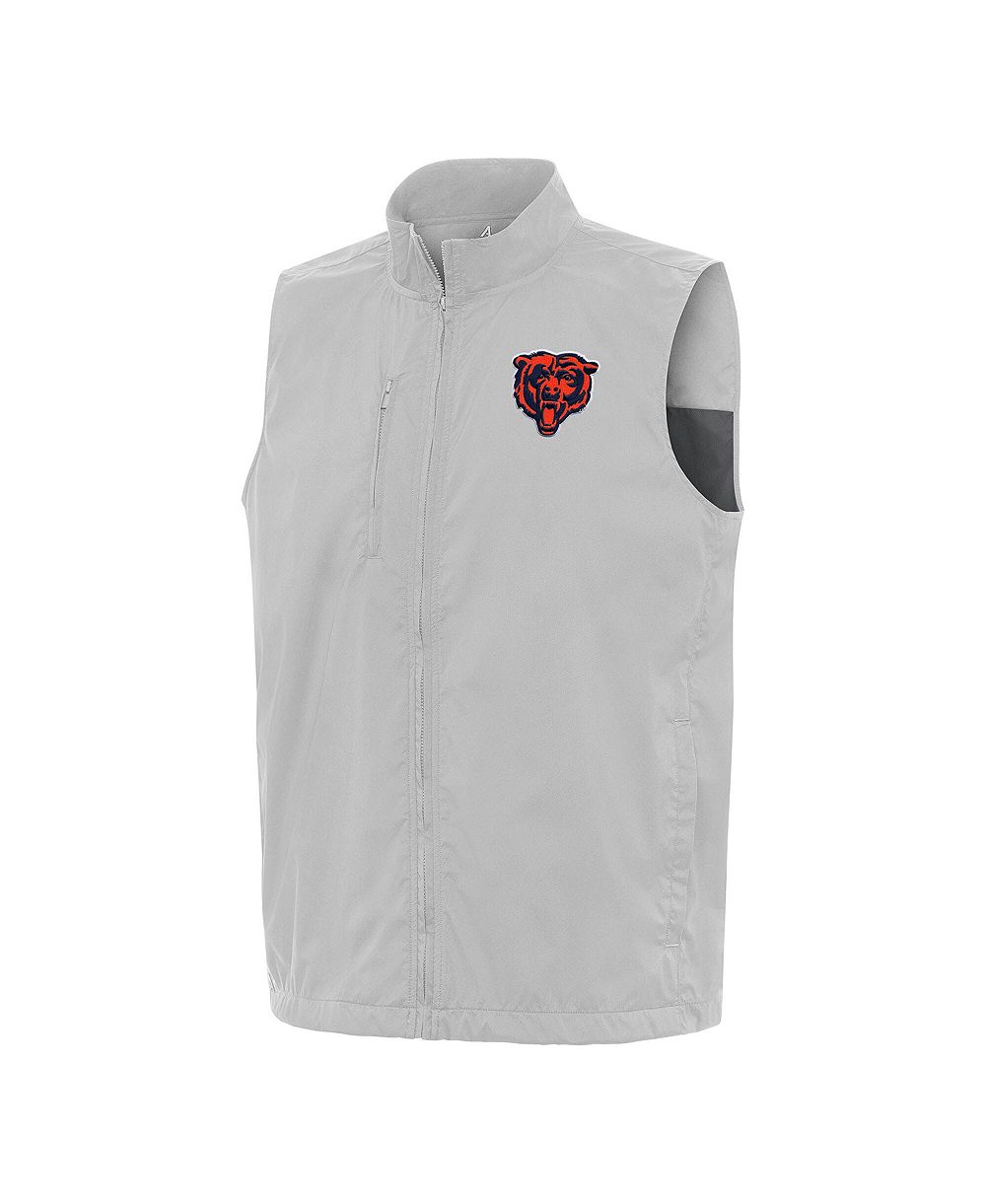 Antigua Men's Gray Chicago Bears Brisk Full-Zip Vest