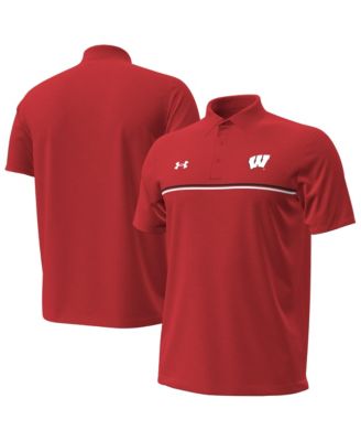 Мужская красная рубашка поло Under Armour Wisconsin Badgers Performance Drive