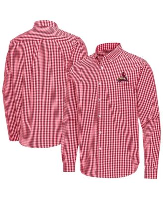 Мужская рубашка Antigua Red St. Louis Cardinals Ellis Woven Tri-Blend Button-Down