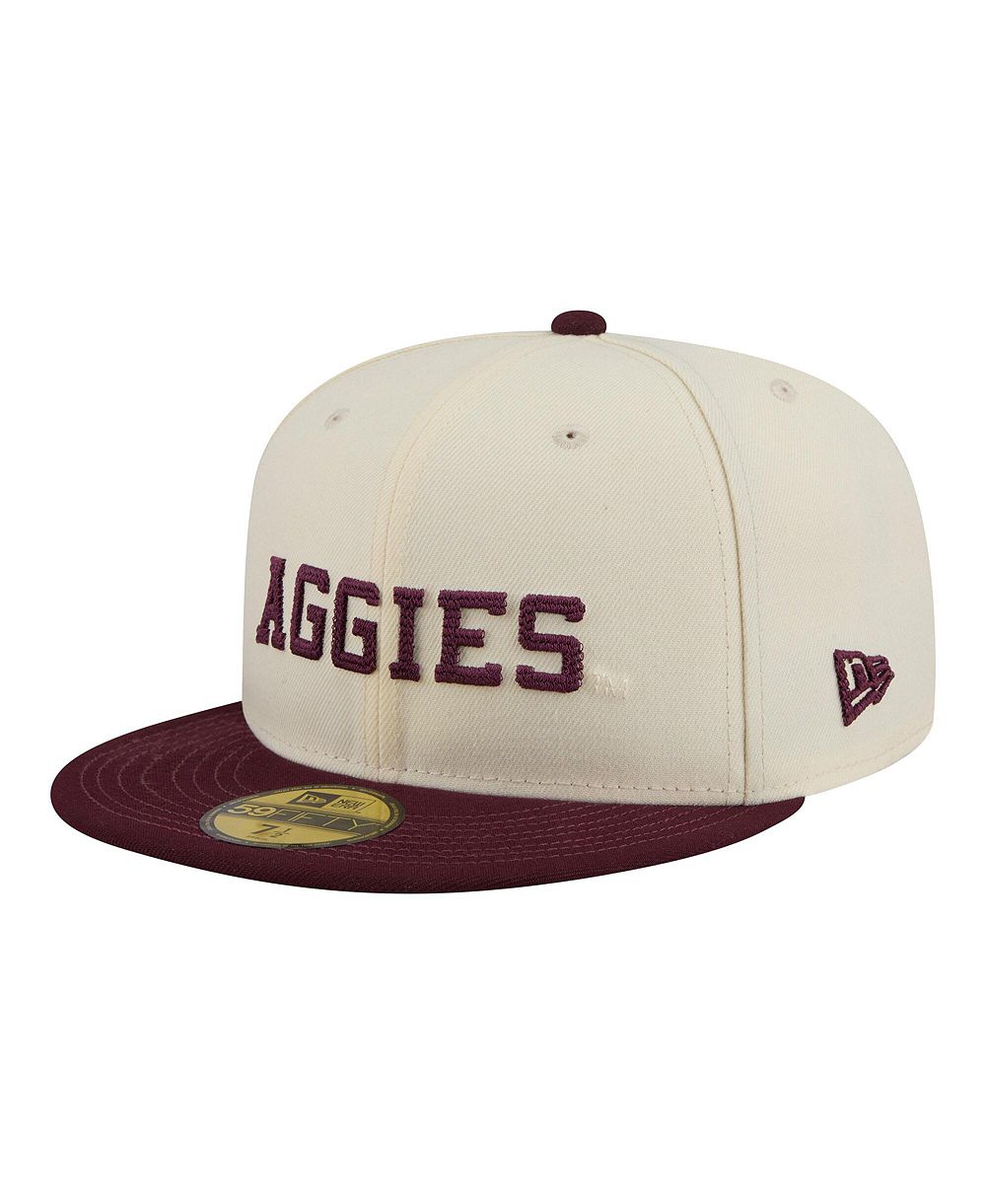 New Era Men's Cream/Maroon Texas A&M Aggies Two-Tone Script 59FIFTY Fitted Hat