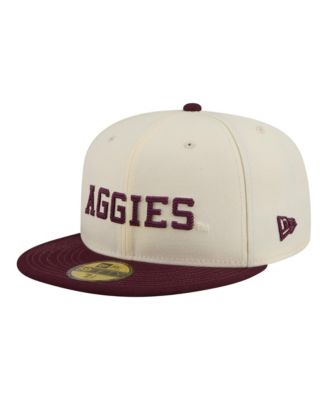 New Era Men's Cream/Maroon Texas A&M Aggies Two-Tone Script 59FIFTY Fitted Hat