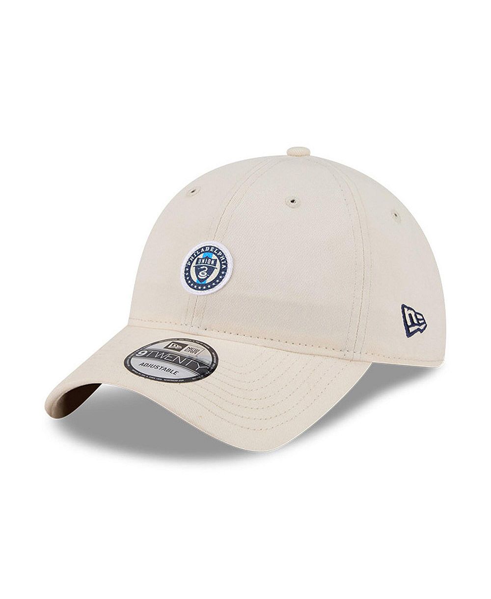 Мужская регулируемая кепка New Era Beige Philadelphia Union Micro Team Logo 9TWENTY