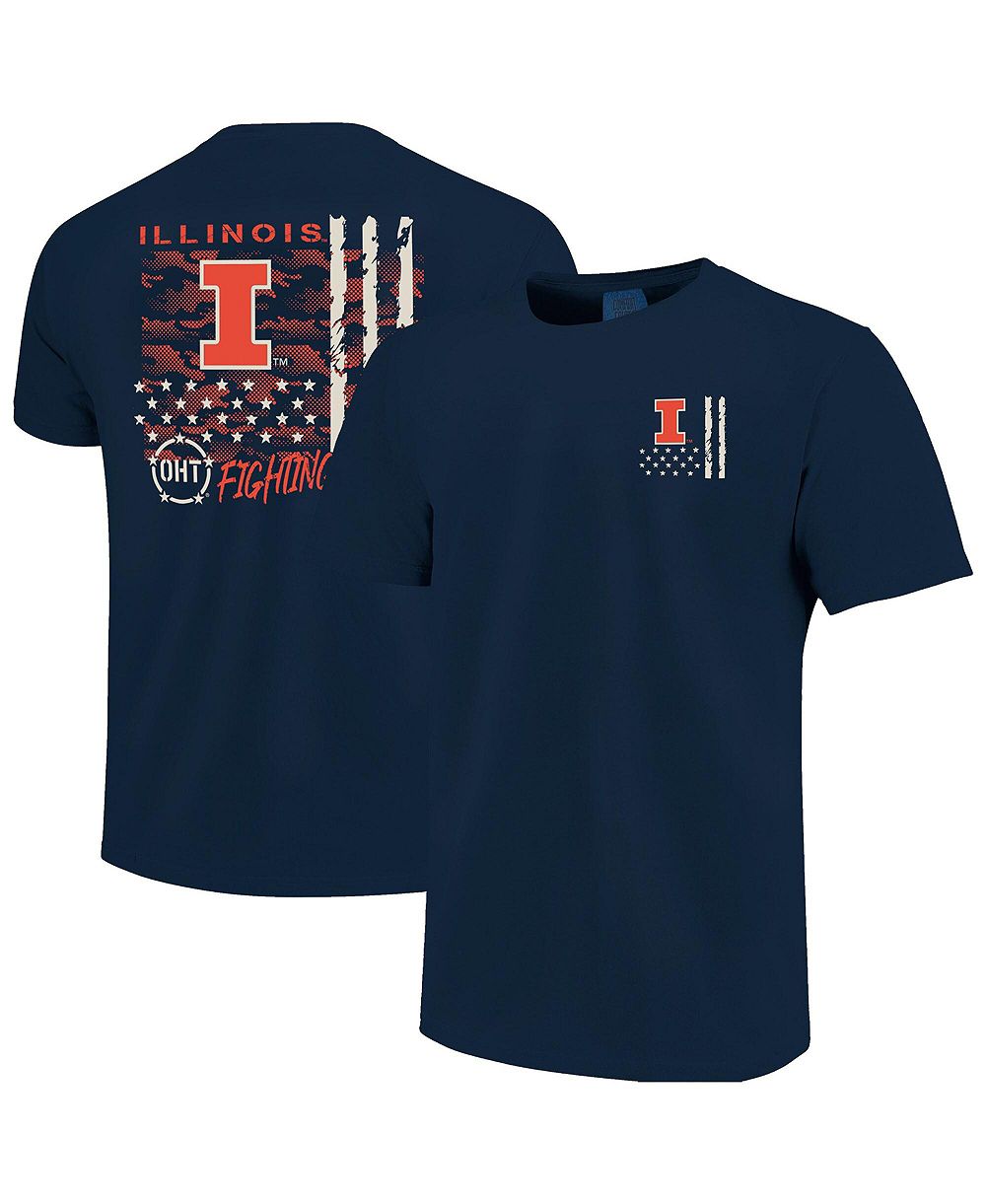 Image One Мужская футболка Illinois Fighting Illini OHT Camo Overlay в цвете Navy