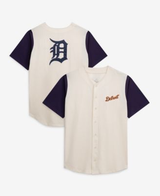 Мужская джерси Fanatics Cream Detroit Tigers Big Tall с полной застежкой на пуговицы