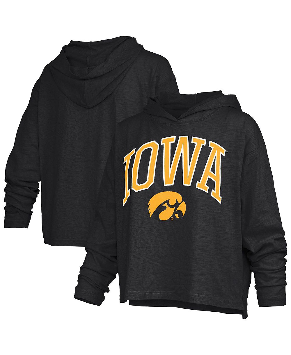 Pressbox Женский черный лонгслив с логотипом Iowa Hawkeyes Nelson Arch Over Logo