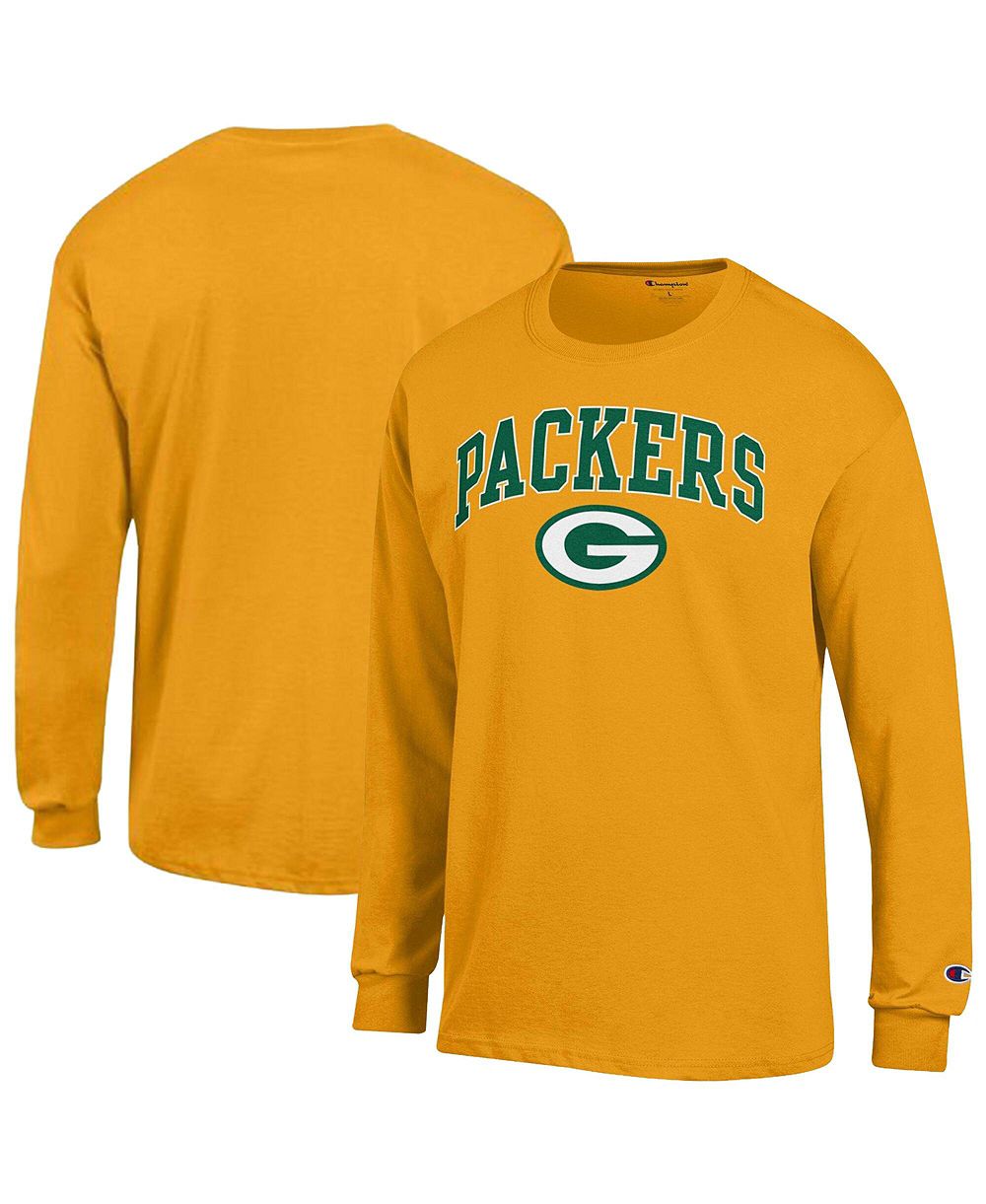 Champion Мужская футболка с длинным рукавом и логотипом Green Bay Packers Gold