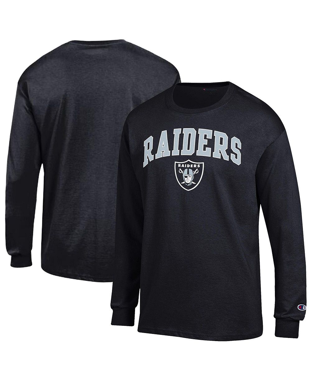 Мужская футболка Champion Black Las Vegas Raiders Arch Over Logo Long Sleeve