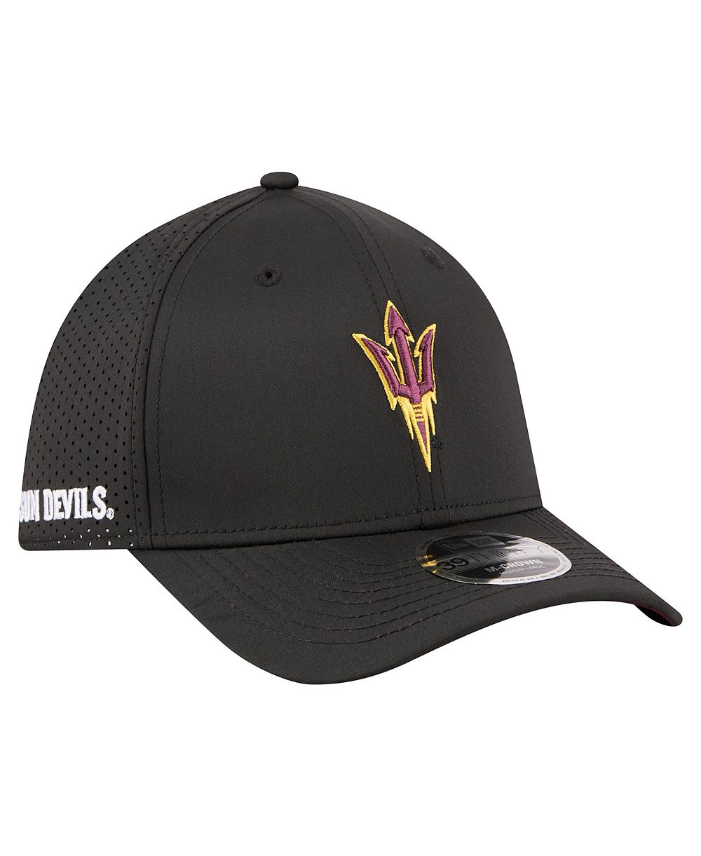 Мужская и женская кепка New Era Black Arizona State Sun Devils 39THIRTY M-Crown Flex Fit