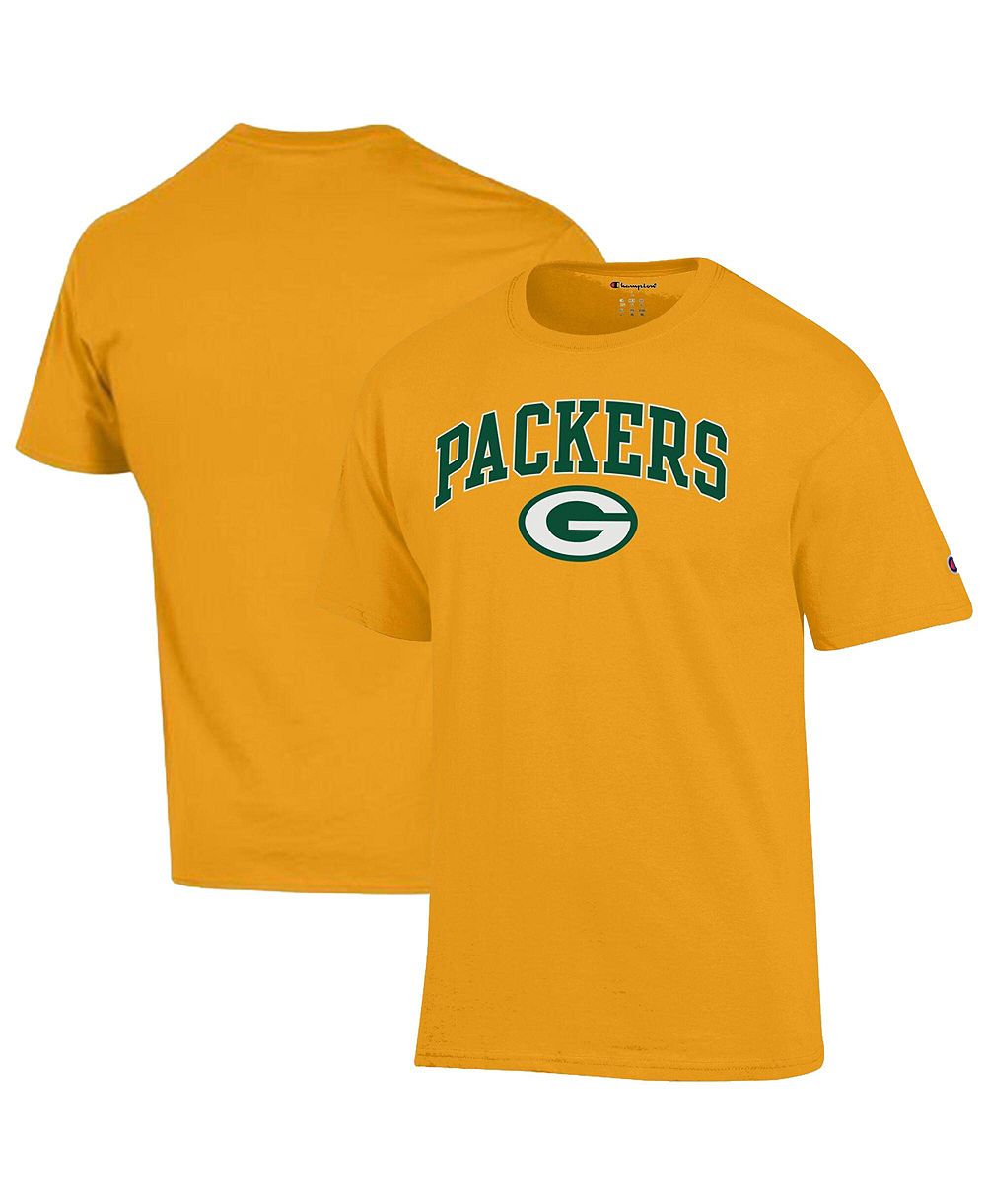 Мужская футболка Champion Gold Green Bay Packers с логотипом Arch Over