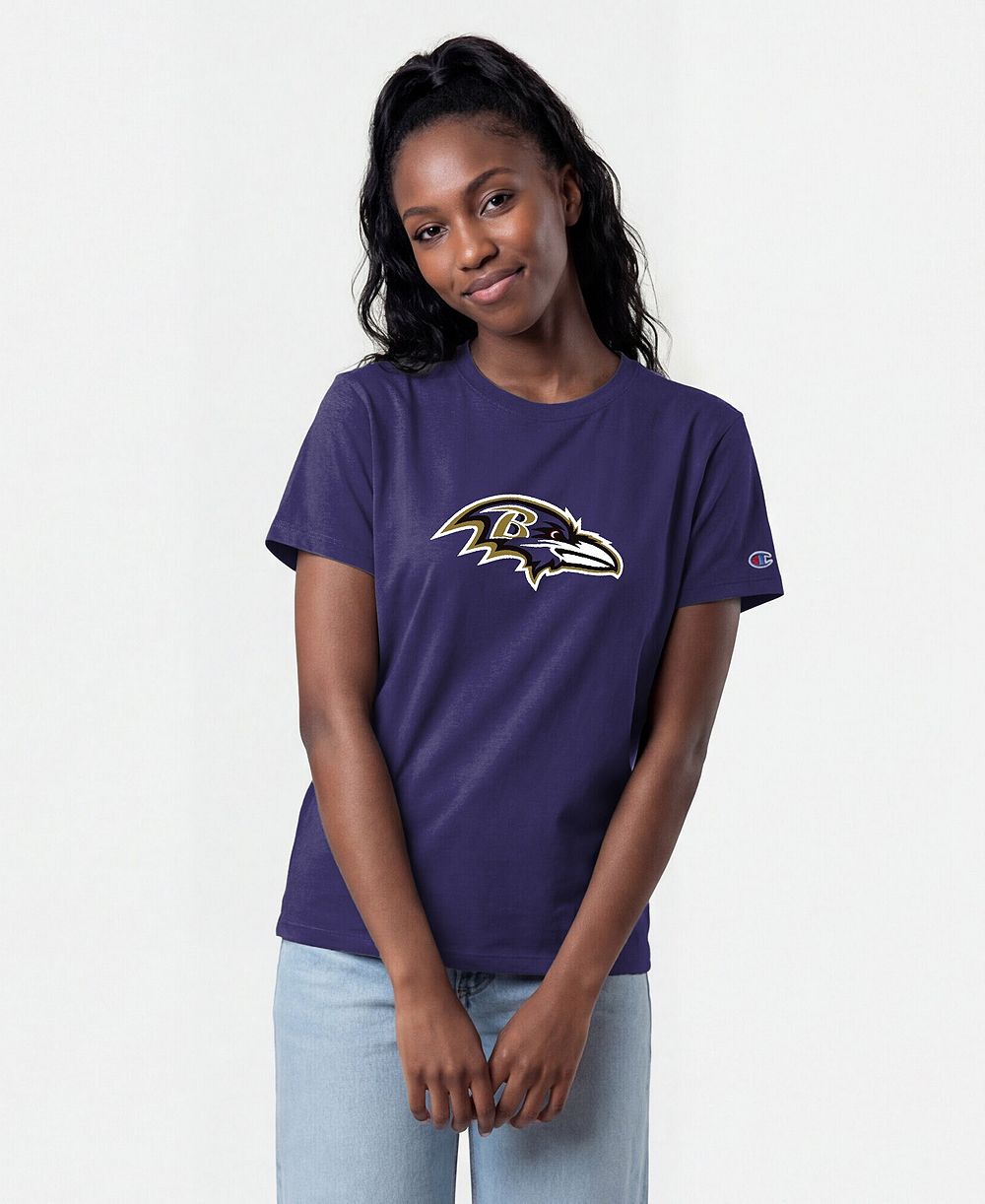 Champion Women's Purple Baltimore Ravens Logo T-Shirt