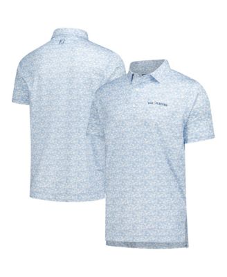 FootJoy Men's Light Blue THE PLAYERS Hidden Palm Print Lisle Polo Shirt