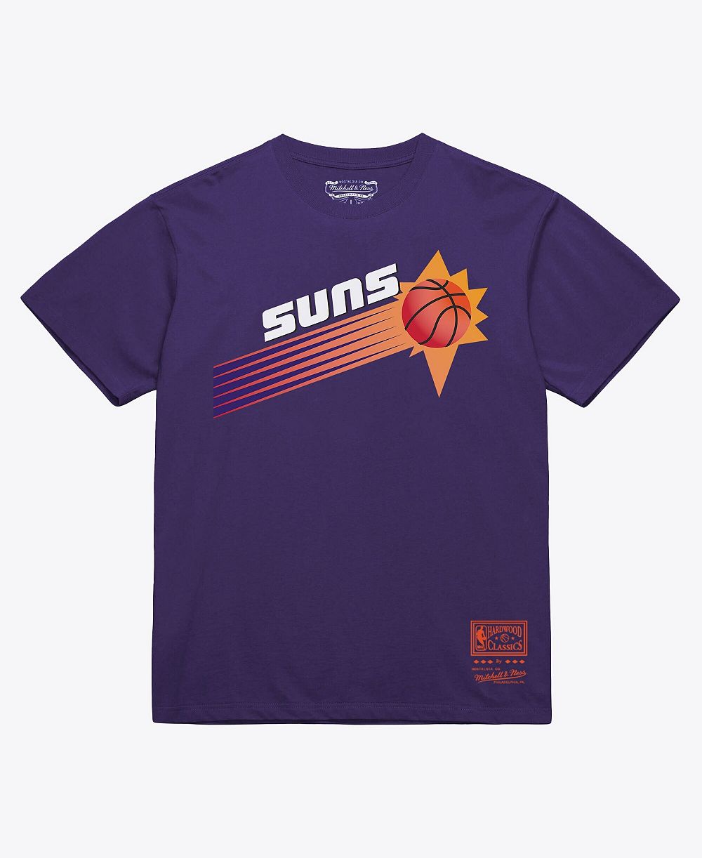 Мужская и женская футболка Mitchell & Ness Purple Phoenix Suns Hardwood Classics Arch