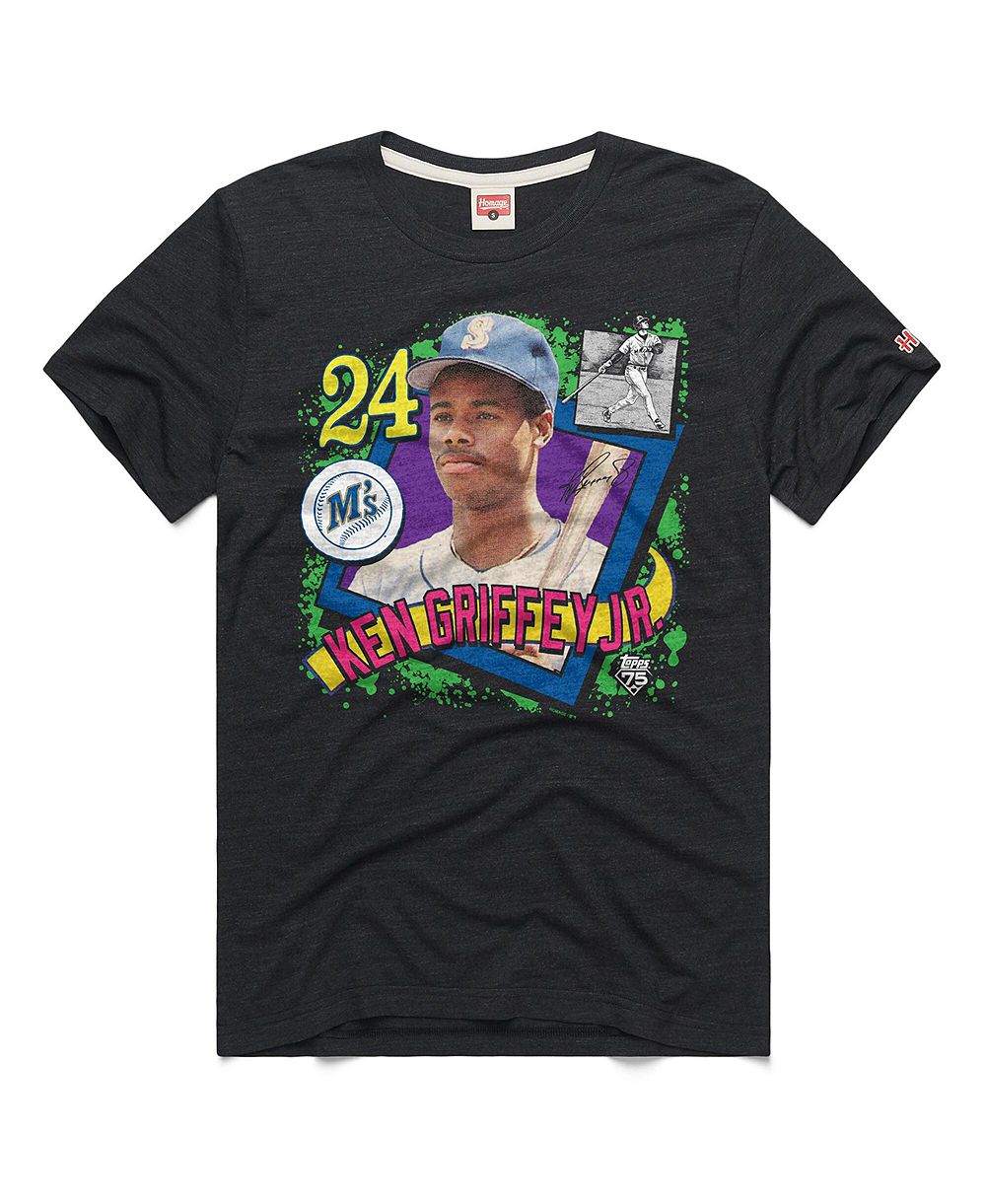 Мужская футболка Homage Ken Griffey Jr. Charcoal Seattle Mariners Topps 75 Remix Graphic