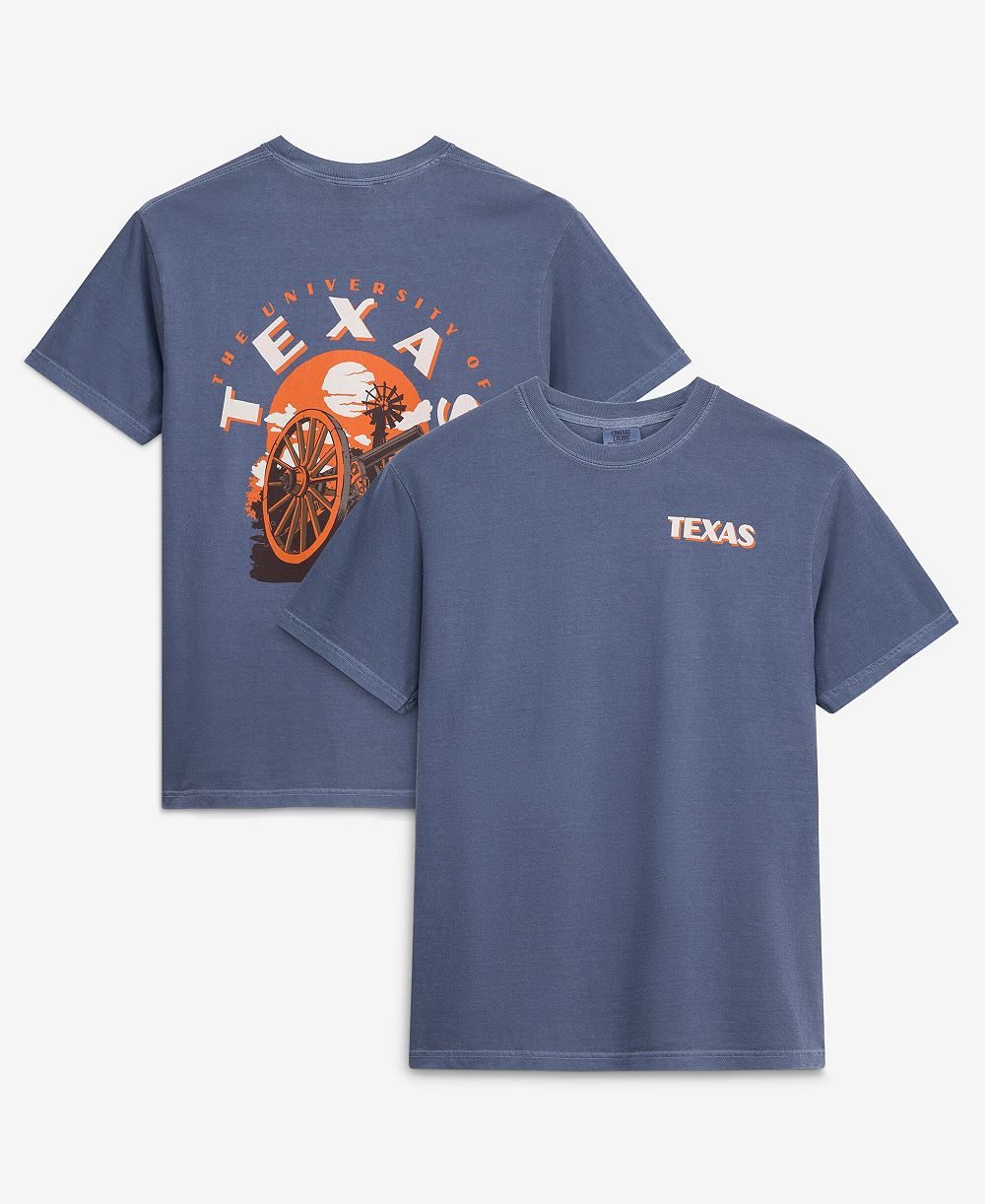 Мужская футболка Image One Navy Texas Longhorns Comfort Colors Team Statue