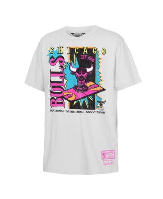Детская белая футболка Mitchell & Ness Chicago Bulls Neon Court Shock
