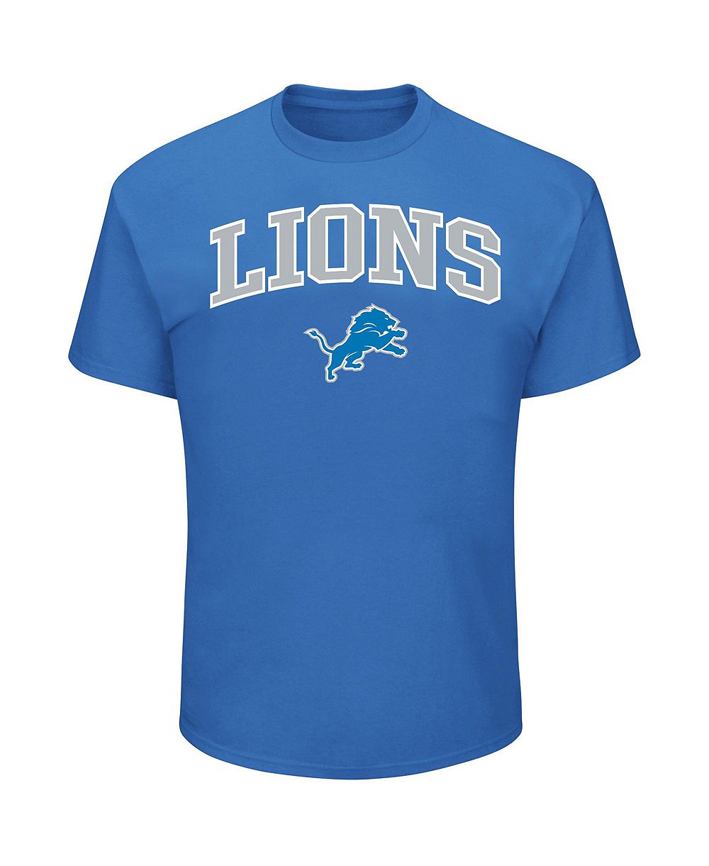 Мужская футболка Fanatics Blue Detroit Lions Big & Tall Arch Logo