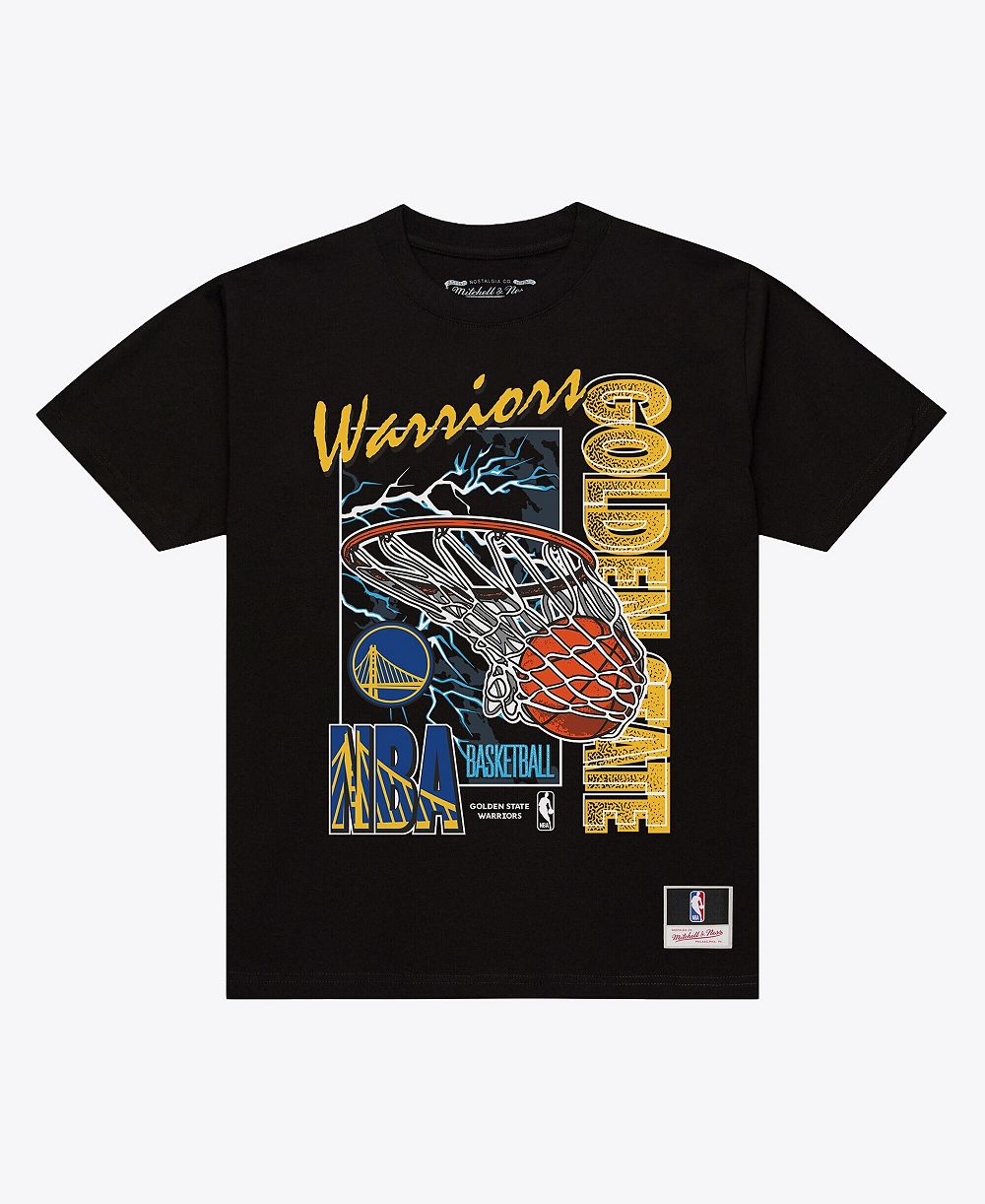 Мужская футболка Mitchell & Ness Golden State Warriors Lightning Swish, черная