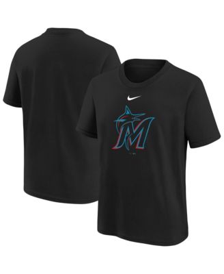 Nike Big Boys and Girls Black Miami Marlins Large Logo T-Shirt