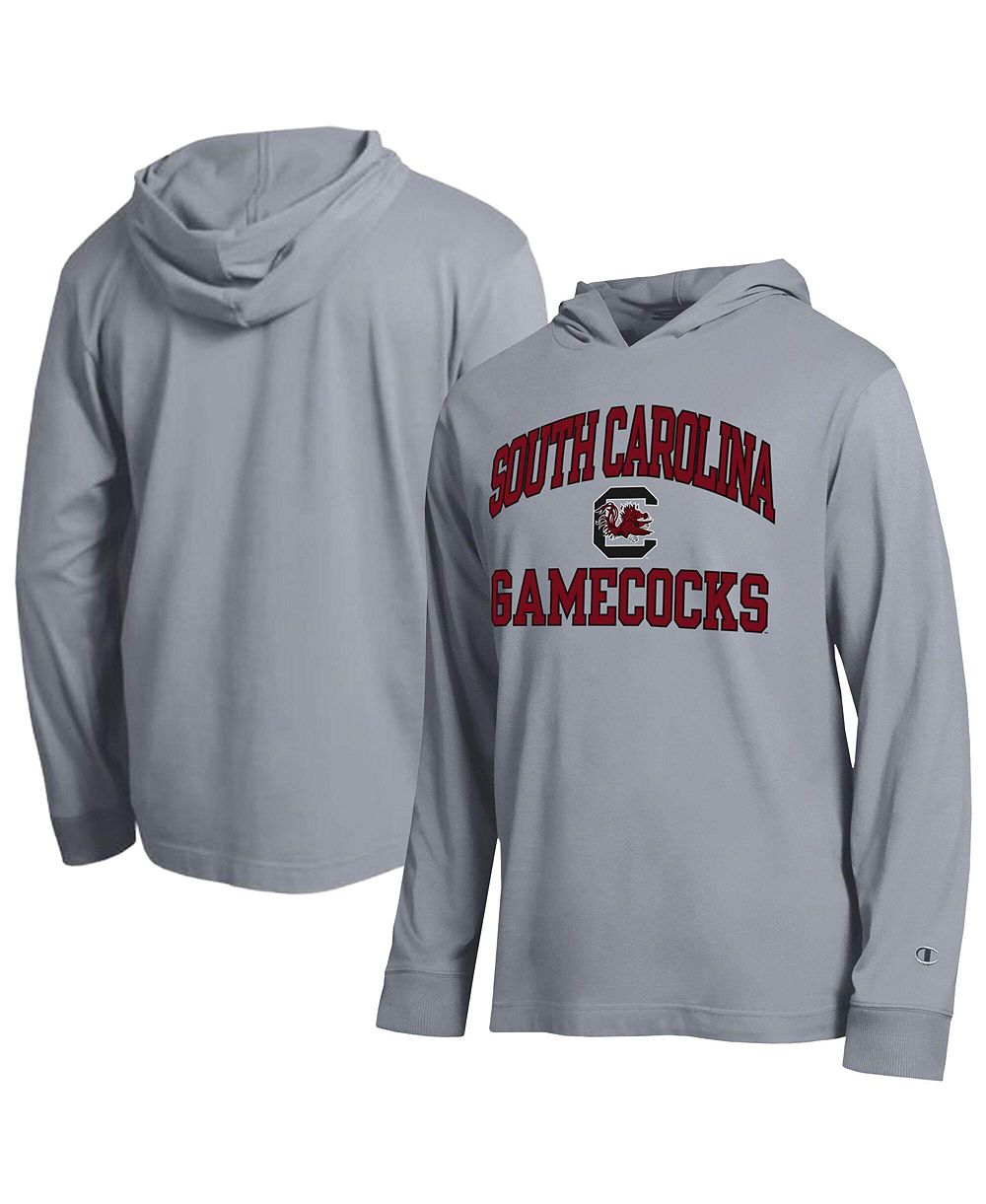 Мужская толстовка Champion Men's Heather Gray South Carolina Gamecocks High Motor All-Star Long Sleeve Hooded T-Shirt