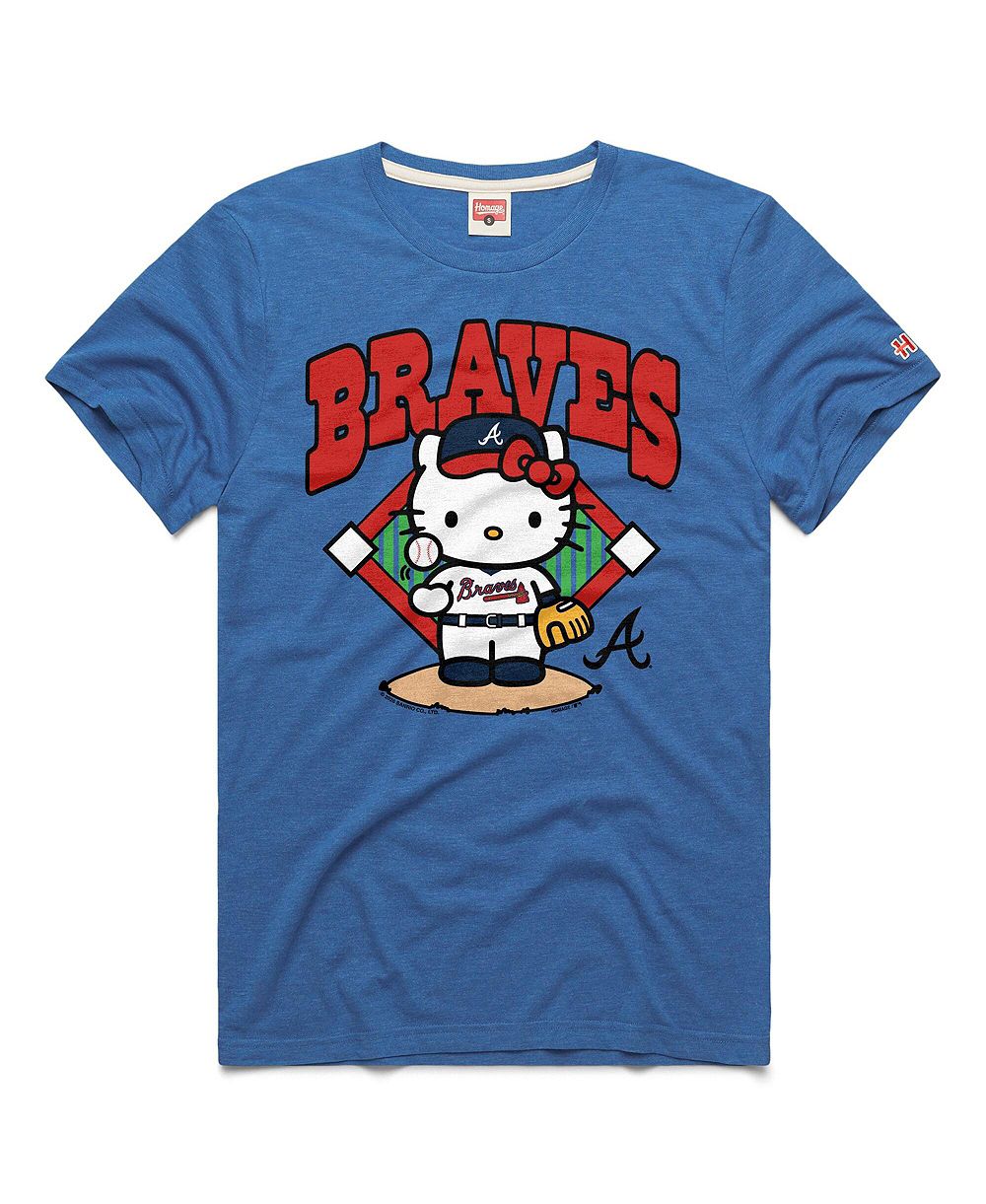 Мужская и женская футболка Homage Atlanta Braves Hello Kitty Tri-Blend Royal
