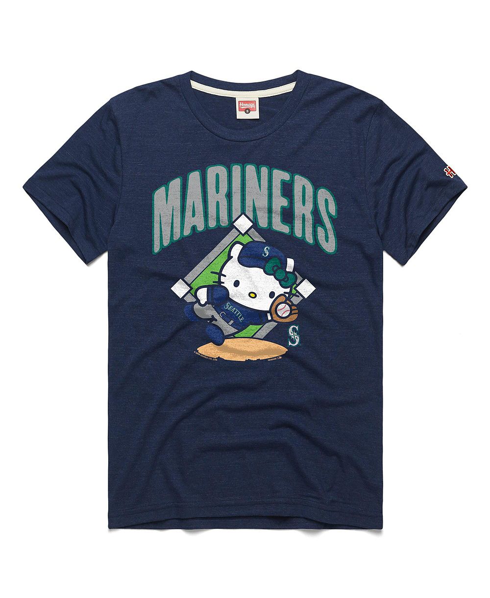 Homage Мужская и женская футболка Navy Seattle Mariners Hello Kitty Tri-Blend