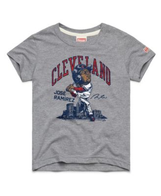 Homage Big Boys and Girls Jose Ramirez Gray Cleveland Guardians Caricature Tri-Blend T-Shirt
