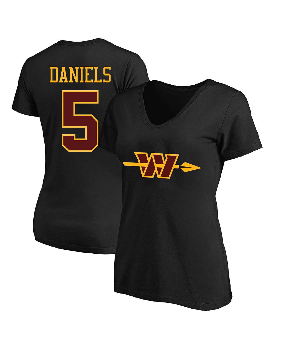 Женская футболка Fanatics Plus Size Jayden Daniels Washington Commanders V-Neck Short-Sleeve Cotton