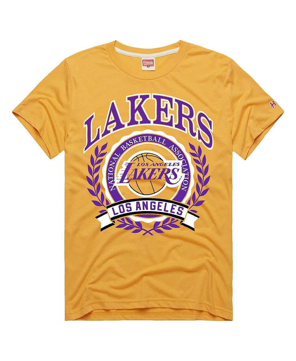 Мужская и женская футболка Homage Los Angeles Lakers Crest Tri-Blend Gold