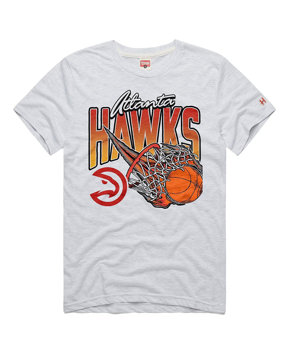 Футболка Homage Ash Atlanta Hawks On Fire Tri-Blend для мужчин и женщин