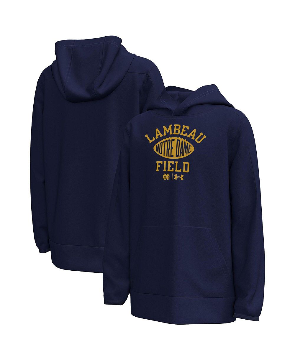 Детская толстовка Under Armour Navy Notre Dame Fighting Irish 2026 Shamrock Series Arch Field Sign Fleece Hoodie