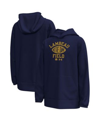 Детская толстовка Under Armour Navy Notre Dame Fighting Irish 2026 Shamrock Series Arch Field Sign Fleece Hoodie