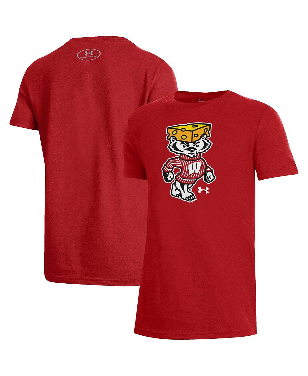 Детская футболка Under Armour Red Wisconsin Badgers 2026 Lambeau Field Collection Bucky Cheesehead Performance