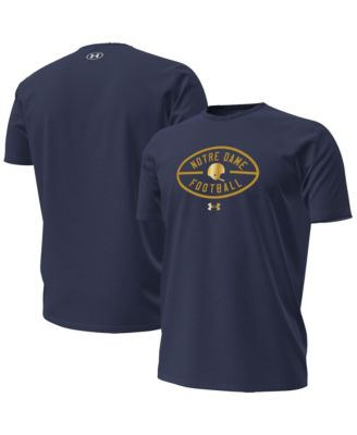 Under Armour Мужская футболка Navy Notre Dame Fighting Irish 2026 Shamrock Series Metallic Football Icon Performance Cotton