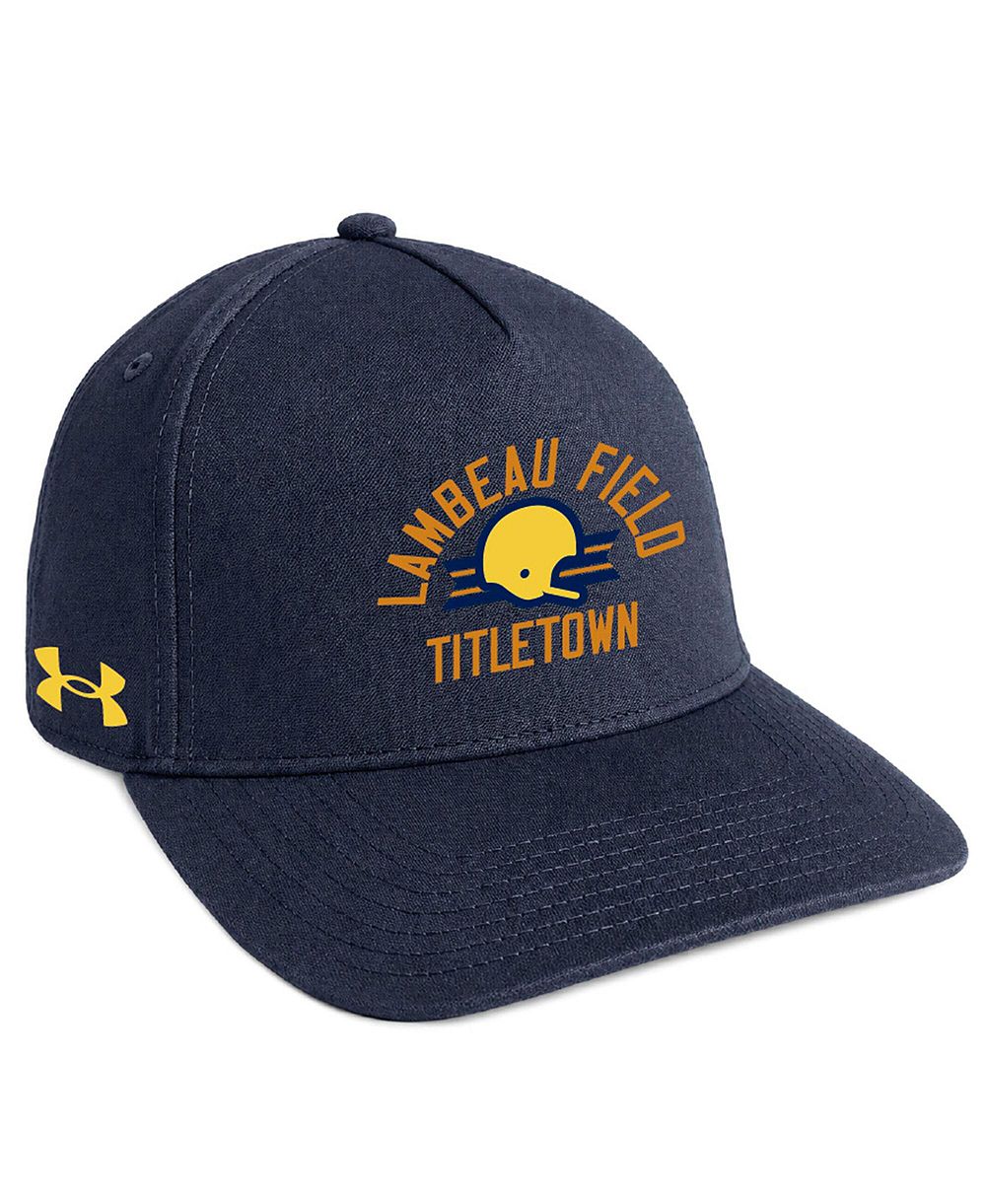 Under Armour Мужская и женская регулируемая кепка Notre Dame Fighting Irish Shamrock Series Blitzing A-Frame, цвет Navy