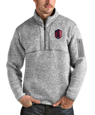 Antigua Men's Heather Gray St. Louis City SC Fortune Quarter-Zip Pullover Sweatshirt