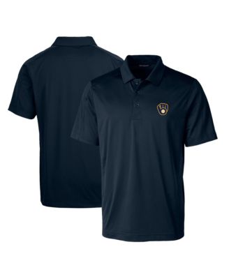 Мужская рубашка-поло Cutter Buck Navy Milwaukee Brewers Prospect Textured Stretch Big & Tall