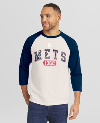 Мужская футболка Darius Rucker Collection By Fanatics New York Mets Americana 3/4-Sleeve Raglan Cream/Navy