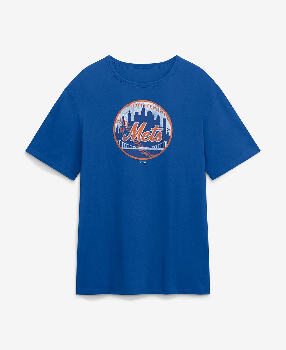 Мужская футболка Fanatics Royal New York Mets Vintage Logo Legacy