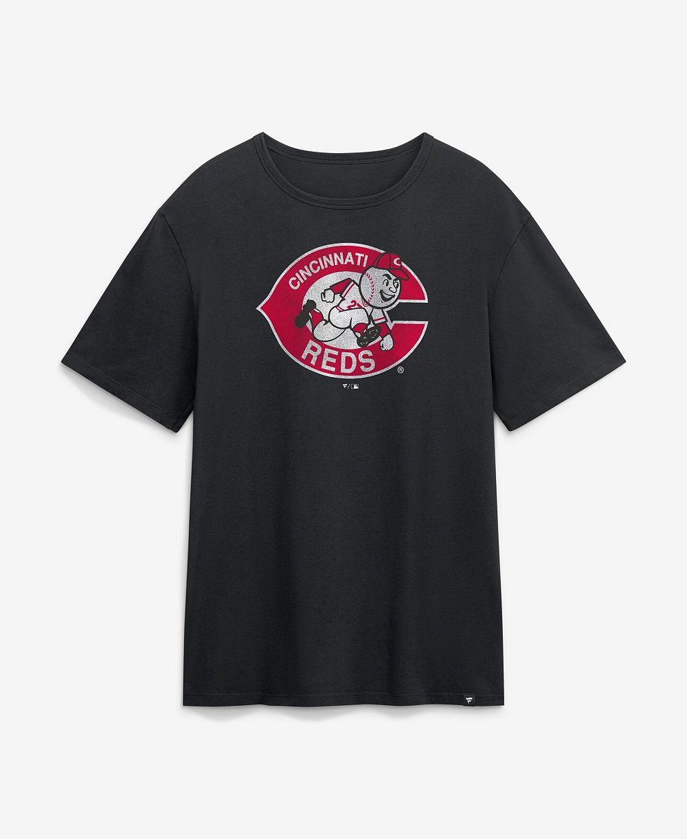 Fanatics Мужская винтажная футболка с логотипом Cincinnati Reds, Black