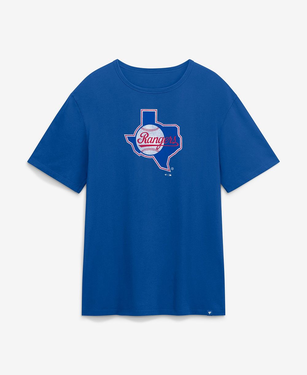 Мужская футболка Fanatics Royal Texas Rangers Vintage Logo Legacy