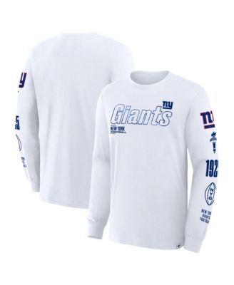 Fanatics Men's White New York Giants Checkdown Pass Long Sleeve T-Shirt