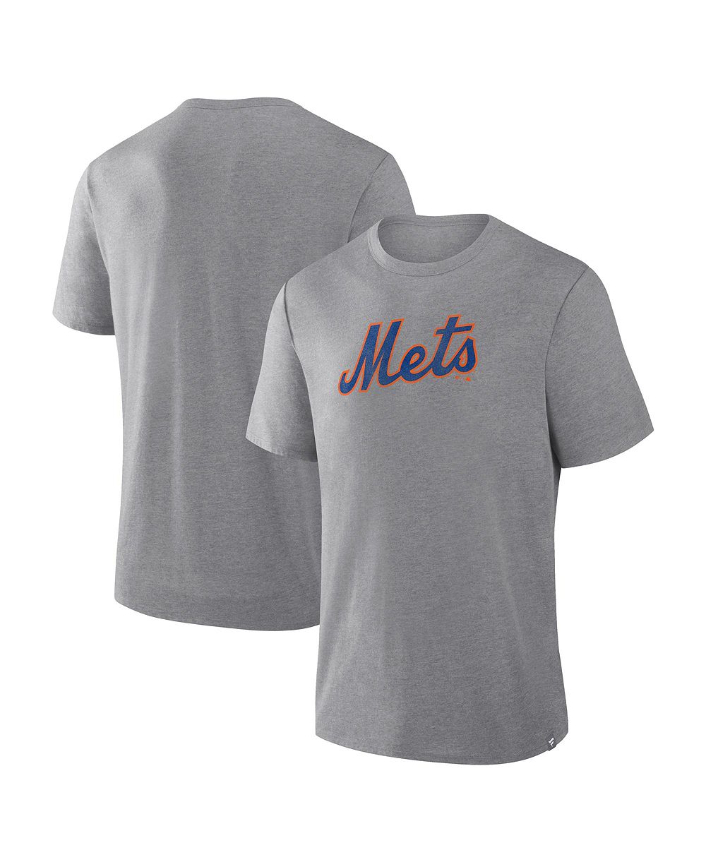 Футболка Fanatics Men's Heather Gray New York Mets Play Tribute Tri-Blend